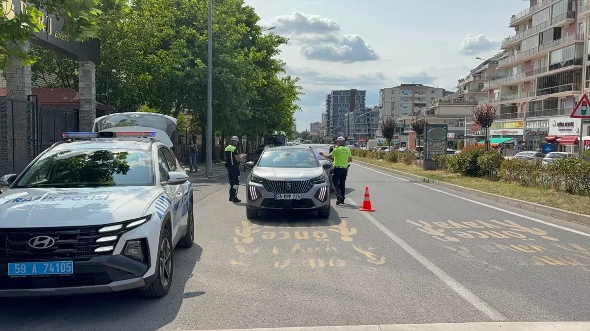 Çorlu'da Dron ile Trafik Denetimi